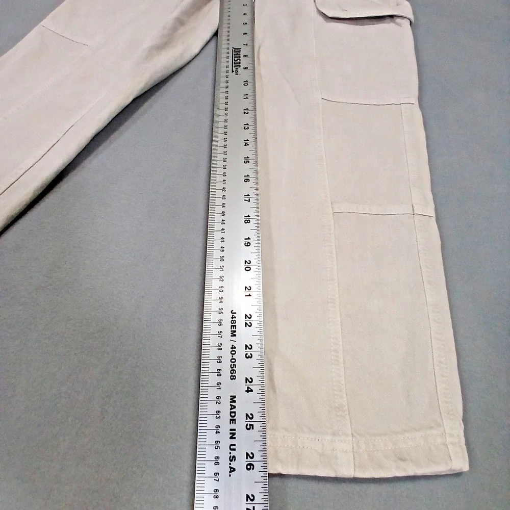 Pacsun Womens - Elastic Waist Cotton Denim Utility Cargo Pants‎ In Bone Size M
